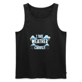 I Take Weather Cirrusly - Men's Premium Organic Tank Top - black - Front - AI Model Male 178 light (178cm)
