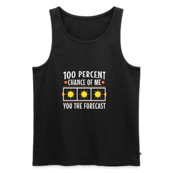 100 % de chances que je vous dise les prévisions - Débardeur bio Premium Homme - noir - Devant - AI Model Male 178 light (178cm)