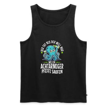 Der tut nix der will nur wie ein achtarmiger - Männer Premium Bio Tank Top - Schwarz - Vorne - Michal (187cm)