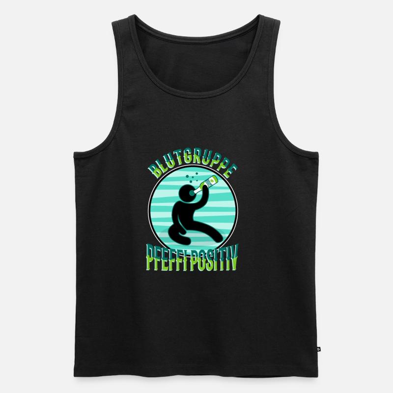 Blutgruppe Pfeffi Positiv - Männer Premium Bio Tank Top - Schwarz