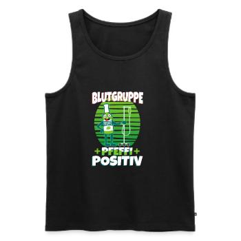 Blutgruppe Pfeffi Positiv - Männer Premium Bio Tank Top - Schwarz - Vorne - Michal (187cm)