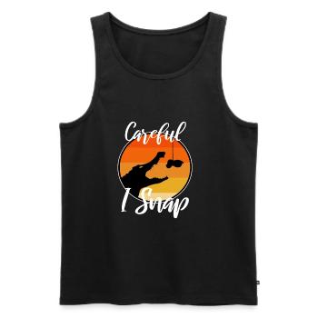 Careful i snap alligator - Männer Premium Bio Tank Top - Schwarz - Vorne - AI Model Male 178 light (178cm)