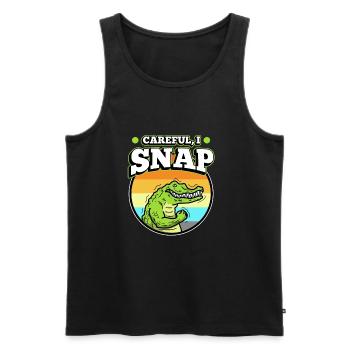 Careful i snap alligator - Männer Premium Bio Tank Top - Schwarz - Vorne - AI Model Male 178 light (178cm)