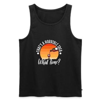 That's a horrible idea what time - Männer Premium Bio Tank Top - Schwarz - Vorne - AI Model Male 178 light (178cm)