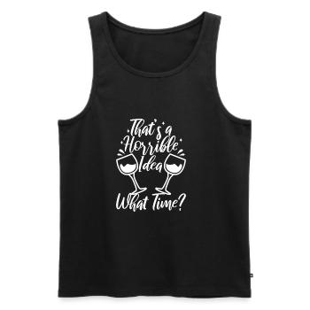 That's a horrible idea what time - Männer Premium Bio Tank Top - Schwarz - Vorne - AI Model Male 178 light (178cm)