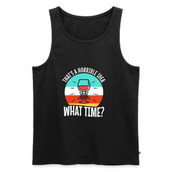 That's a horrible idea what time - Männer Premium Bio Tank Top - Schwarz - Vorne - AI Model Male 178 light (178cm)
