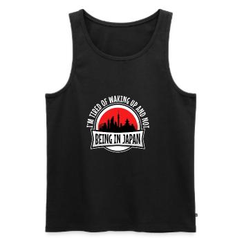 Im tired of waking up and not being in japan - Men's Premium Organic Tank Top - black - Front - AI Model Male 178 light (178cm)