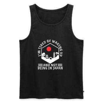 Im tired of waking up and not being in japan - Men's Premium Organic Tank Top - black - Front - AI Model Male 178 light (178cm)