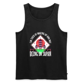 Im tired of waking up and not being in japan - Men's Premium Organic Tank Top - black - Front - AI Model Male 178 light (178cm)