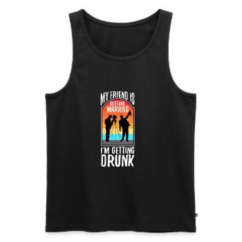 My friend is getting married, im getting drunk - Men's Premium Organic Tank Top - black - Front - AI Model Male 178 light (178cm)