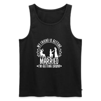 My friend is getting married, im getting drunk - Men's Premium Organic Tank Top - black - Front - AI Model Male 178 light (178cm)