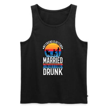 My friend is getting married, im getting drunk - Men's Premium Organic Tank Top - black - Front - AI Model Male 178 light (178cm)