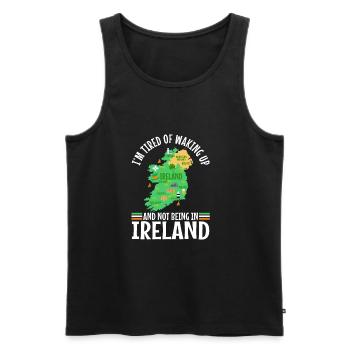 Im tired of waking up and not being in Ireland - Men's Premium Organic Tank Top - black - Front - AI Model Male 178 light (178cm)