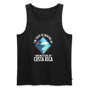 Je suis fatigué de me réveiller et de ne pas être au Costa Rica - Débardeur bio Premium Homme - noir - Devant - Michal (187cm)
