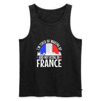 Im tired of waking up and not being in France - Men's Premium Organic Tank Top - black - Front - AI Model Male 178 light (178cm)