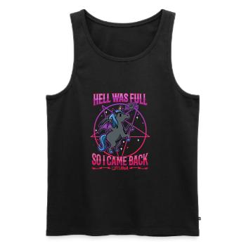 Hell Was Full So I Came Back - Lifeerror - Men's Premium Organic Tank Top - black - Front - AI Model Male 178 light (178cm)