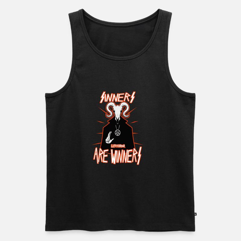Sinners are Winners - Lifeerror - Männer Premium Bio Tank Top - Schwarz