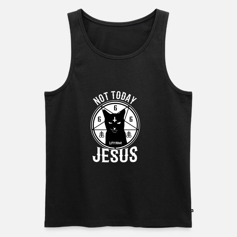 Not Today Jesus - Lifeerror - Männer Premium Bio Tank Top - Schwarz