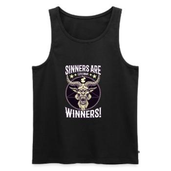 Sinners are Winners - Lifeerror - Männer Premium Bio Tank Top - Schwarz - Vorne - AI Model Male 178 light (178cm)