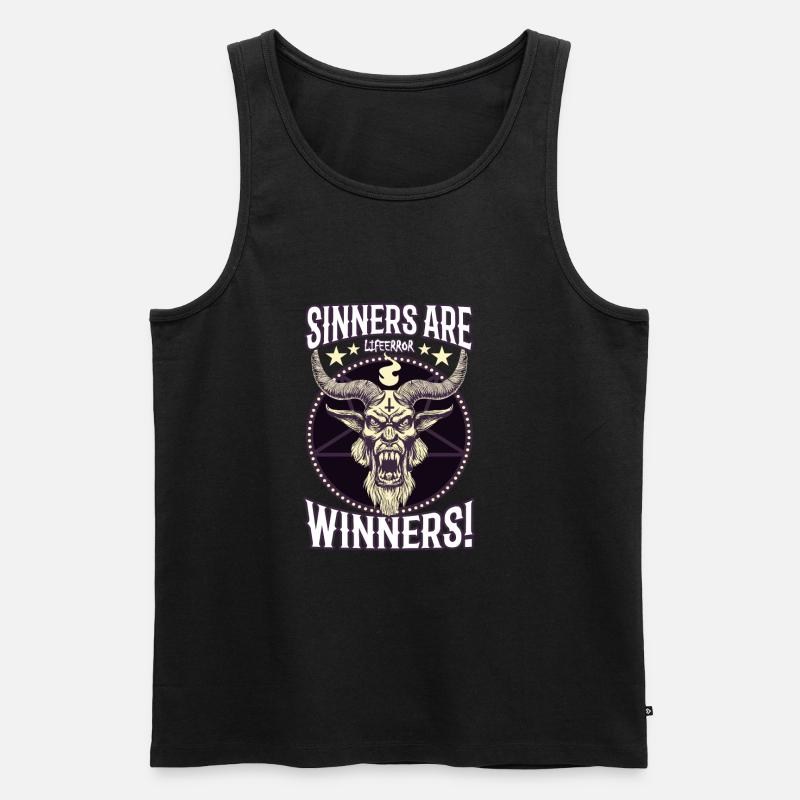 Sinners are Winners - Lifeerror - Männer Premium Bio Tank Top - Schwarz