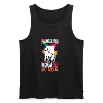 Papa peintre comme un papa normal mais plus cool - Débardeur bio Premium Homme - noir - Devant - Michal (187cm)