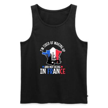 Im tired of waking up and not being in France - Men's Premium Organic Tank Top - black - Front - AI Model Male 178 light (178cm)