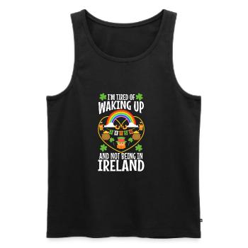 Im tired of waking up and not being in Ireland - Men's Premium Organic Tank Top - black - Front - AI Model Male 178 light (178cm)