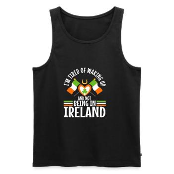 Im tired of waking up and not being in Ireland - Men's Premium Organic Tank Top - black - Front - AI Model Male 178 light (178cm)