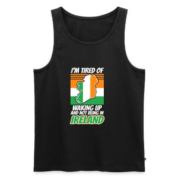 Im tired of waking up and not being in Ireland - Men's Premium Organic Tank Top - black - Front - AI Model Male 178 light (178cm)