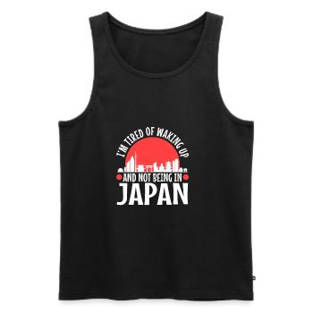 Im tired of waking up and not being in japan - Men's Premium Organic Tank Top - black - Front - AI Model Male 178 light (178cm)