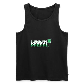 Blutgruppe Pfeffi - Männer Premium Bio Tank Top - Schwarz - Vorne - Michal (187cm)