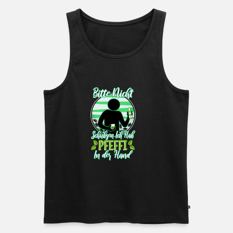 Blutgruppe Pfeffi Positiv - Männer Premium Bio Tank Top - Schwarz