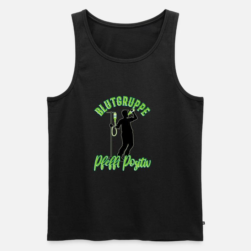 Blutgruppe Pfeffi Positiv - Männer Premium Bio Tank Top - Schwarz
