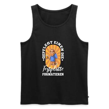 Maintained to format the hard drive - Men's Premium Organic Tank Top - black - Front - AI Model Male 178 light (178cm)