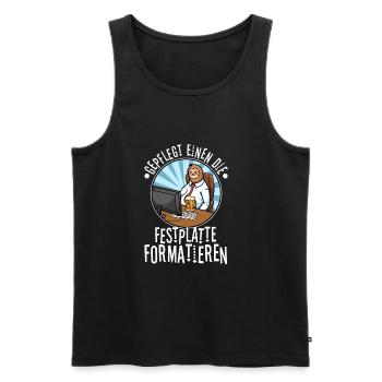 Maintained to format the hard drive - Men's Premium Organic Tank Top - black - Front - AI Model Male 178 light (178cm)