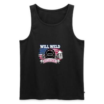 Will weld for beer - Men's Premium Organic Tank Top - black - Front - Michal (187cm)