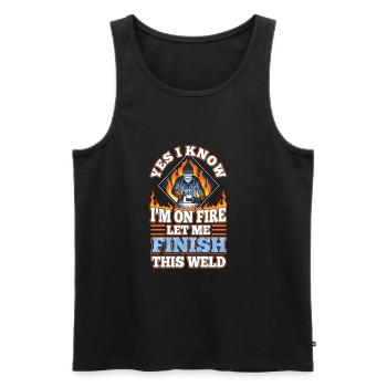 Yes i know im on fire welding - Männer Premium Bio Tank Top - Schwarz - Vorne - AI Model Male 178 light (178cm)