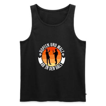 Hops and malt - Men's Premium Organic Tank Top - black - Front - AI Model Male 178 light (178cm)