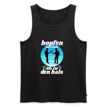 Hops and malt - Men's Premium Organic Tank Top - black - Front - AI Model Male 178 light (178cm)