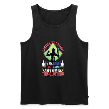 Wet paint - Männer Premium Bio Tank Top - Schwarz - Vorne - AI Model Male 178 light (178cm)