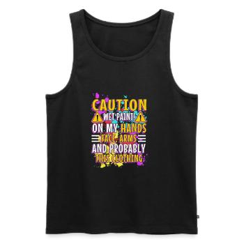 Wet paint - Männer Premium Bio Tank Top - Schwarz - Vorne - AI Model Male 178 light (178cm)