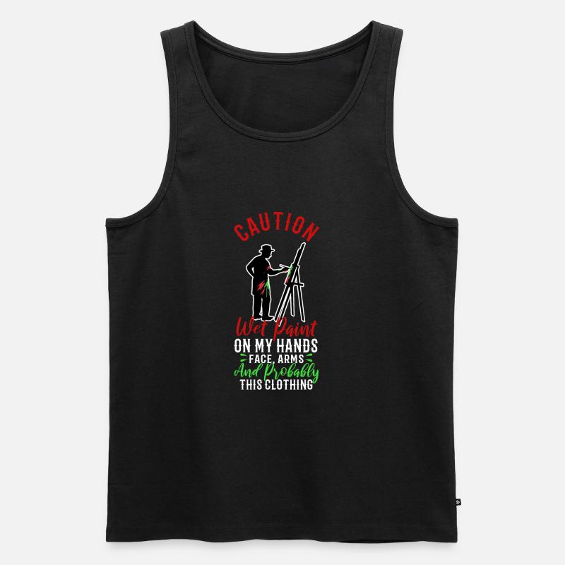 Wet paint - Männer Premium Bio Tank Top - Schwarz