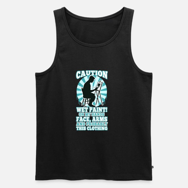 Wet paint - Männer Premium Bio Tank Top - Schwarz