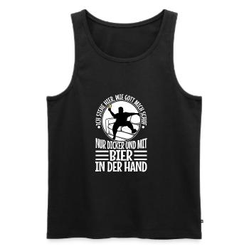 I stand here as God created me. Only thicker - Men's Premium Organic Tank Top - black - Front - AI Model Male 178 light (178cm)