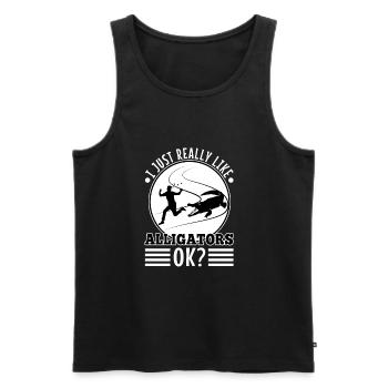 J’aime vraiment les alligators - Débardeur bio Premium Homme - noir - Devant - Michal (187cm)