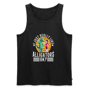 J’aime vraiment les alligators - Débardeur bio Premium Homme - noir - Devant - Michal (187cm)