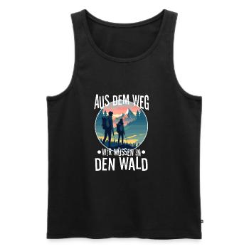 Aus dem weg wir müssen in den Wald - Männer Premium Bio Tank Top - Schwarz - Vorne - AI Model Male 178 light (178cm)