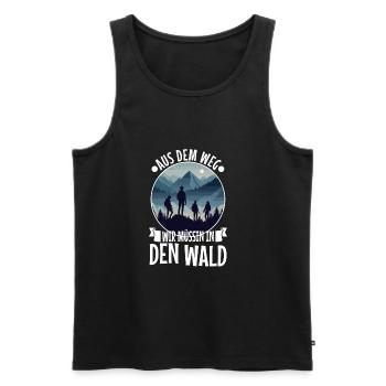 Aus dem weg wir müssen in den Wald - Männer Premium Bio Tank Top - Schwarz - Vorne - AI Model Male 178 light (178cm)