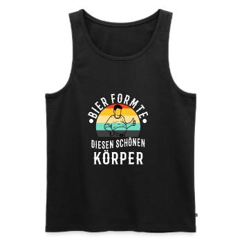 Bier formte diesen schönen Körper - Männer Premium Bio Tank Top - Schwarz - Vorne - AI Model Male 178 light (178cm)