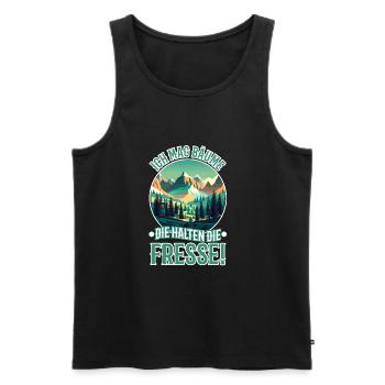 I like trees that hold the food - Men's Premium Organic Tank Top - black - Front - AI Model Male 178 light (178cm)